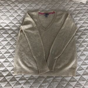 Cashmere V-Neck Sweater Medium Oatmeal